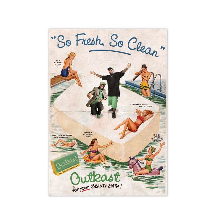 Outkast so fresh so clean retro music poster framed wall art print