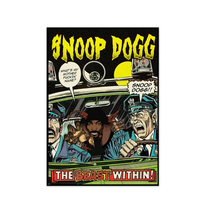 Snoop dog the beast within retro music poster framed wall art print