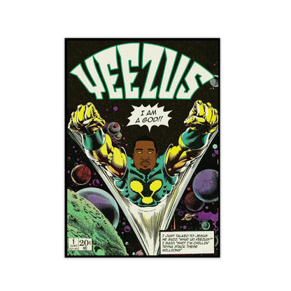 Yeezus kanye west retro music poster framed wall art print