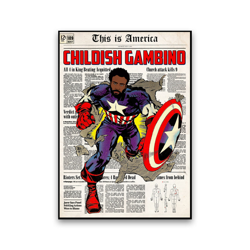 Childish by David Redon Retro Music Poster Framed Wall Art Print Print Only
