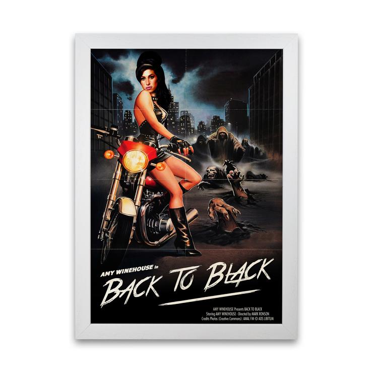 Back to black amy winehouse retro music poster framed wall art print