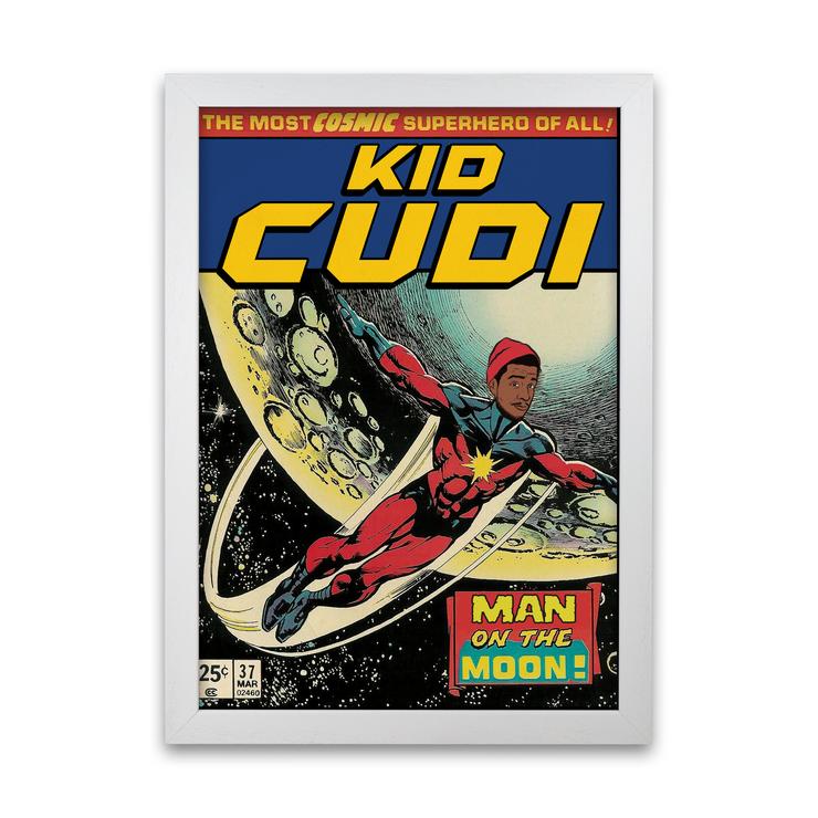 Kid cudi retro music poster framed wall art print