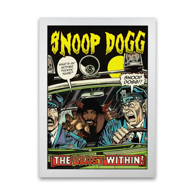 Snoop dog the beast within retro music poster framed wall art print