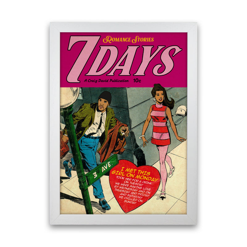 7 Days Music Poster Art Print by David Redon White Grain