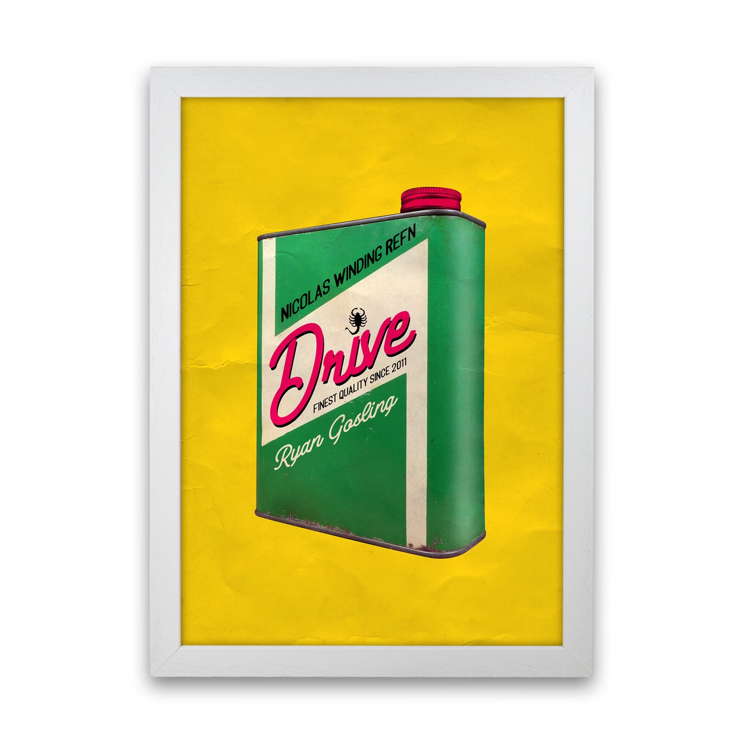 Drive Shot by David Redon Retro Movie Poster Framed Wall Art Print White Grain