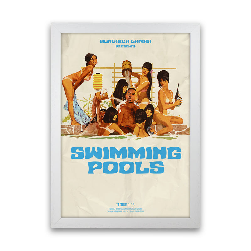 Kendrick by David Redon Retro Music Poster Framed Wall Art Print White Grain