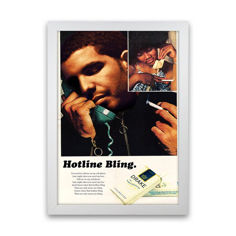Drizzy by David Redon Retro Music Poster Framed Wall Art Print White Grain