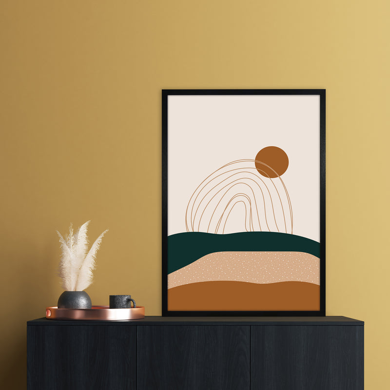Abstract Rainbow Landscape Art Print by Essentially Nomadic A1 White Frame