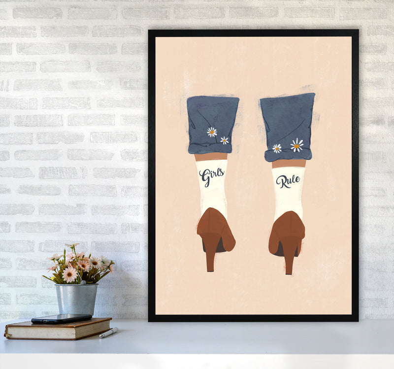 Girls Rule Art Print by Essentially Nomadic A1 White Frame