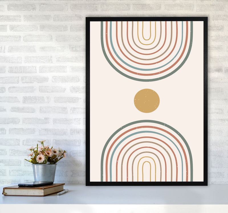 Mid Century Rainbow Sun Art Print by Essentially Nomadic A1 White Frame