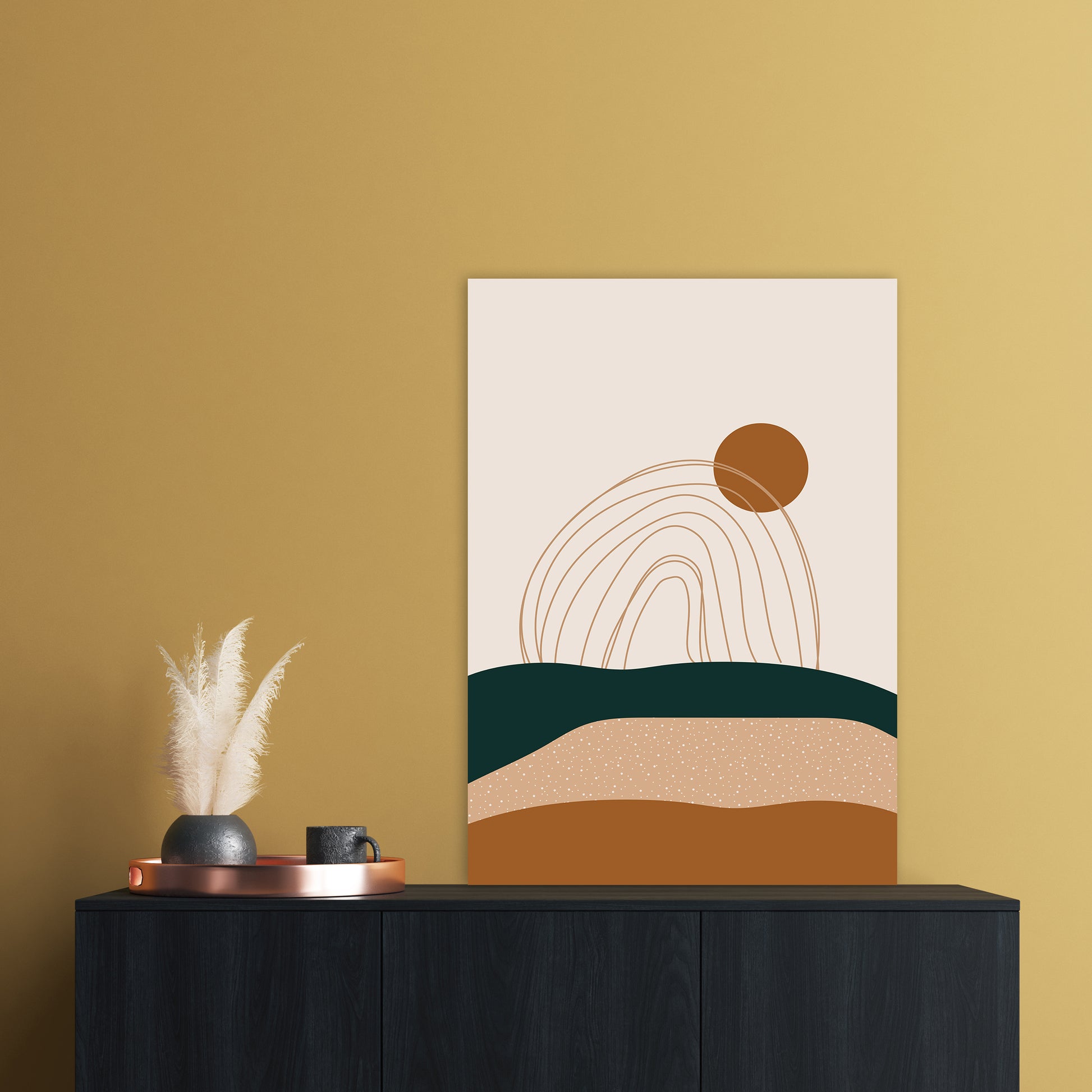 Abstract Rainbow Landscape Art Print by Essentially Nomadic A1 Black Frame