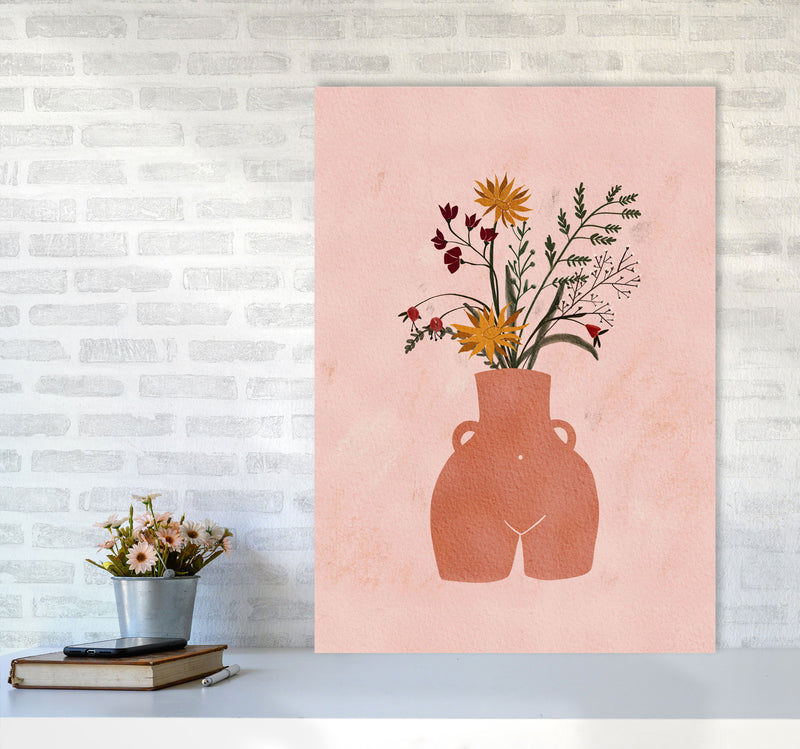Figure Vase Flowers Art Print by Essentially Nomadic A1 Black Frame