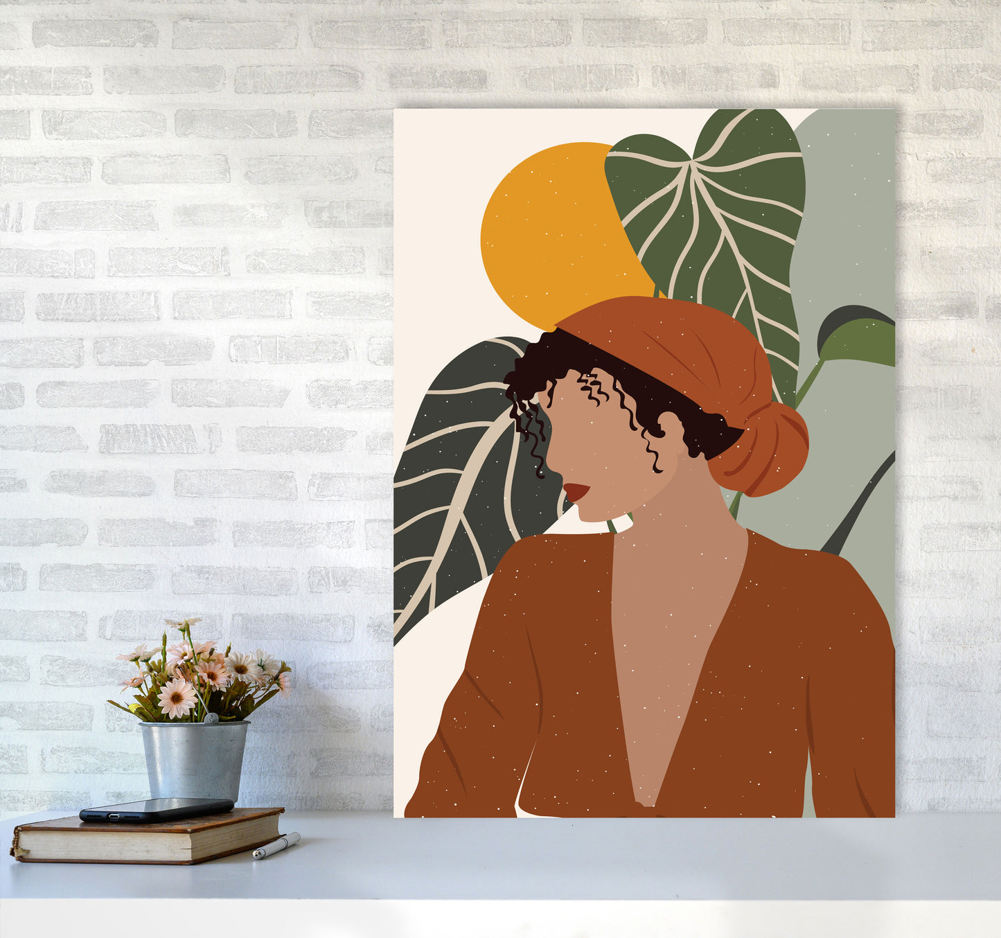 Girl Boho Art Print by Essentially Nomadic A1 Black Frame