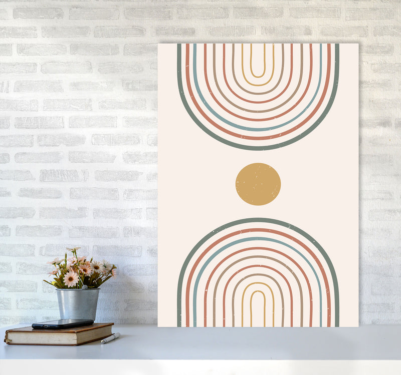 Mid Century Rainbow Sun Art Print by Essentially Nomadic A1 Black Frame