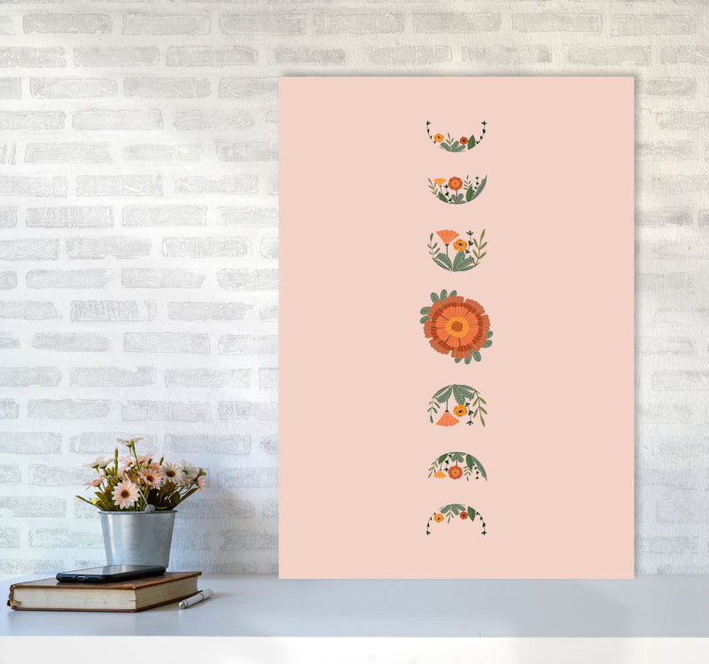 Moon Phases Floral Art Print by Essentially Nomadic A1 Black Frame
