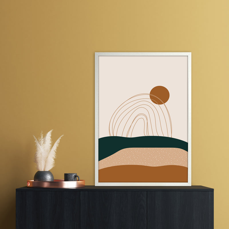 Abstract Rainbow Landscape Art Print by Essentially Nomadic A1 Oak Frame