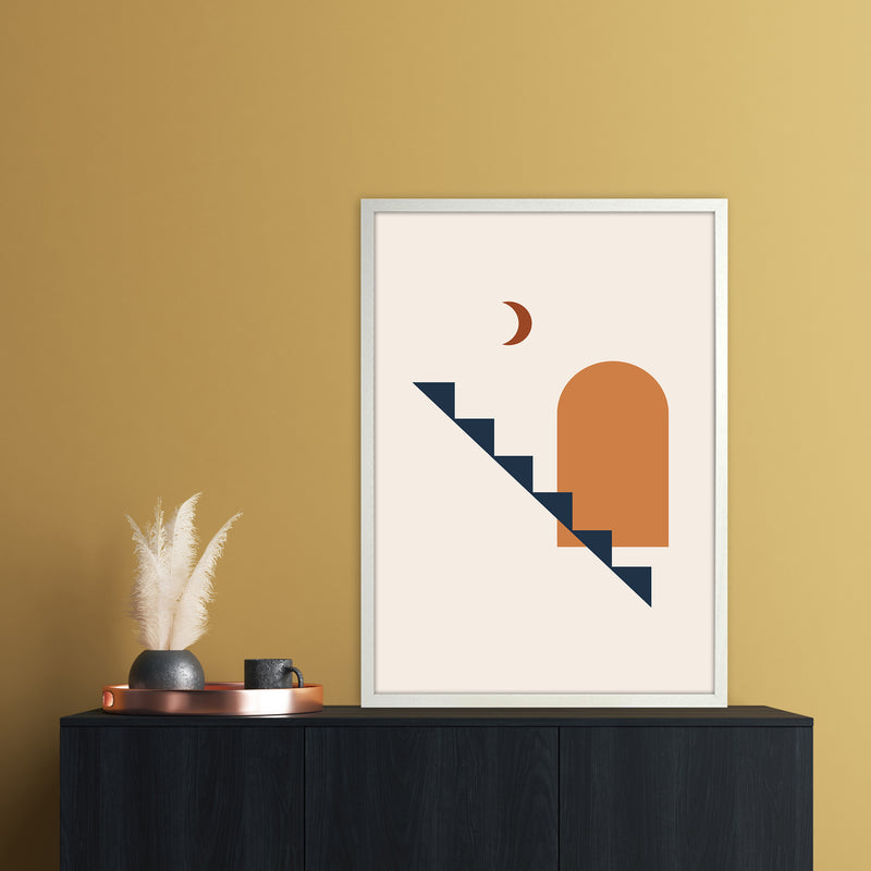 Minimal Geo Art Print by Essentially Nomadic A1 Oak Frame