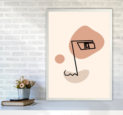 Absract 1 Face Line Art Art Print by Essentially Nomadic A1 Oak Frame