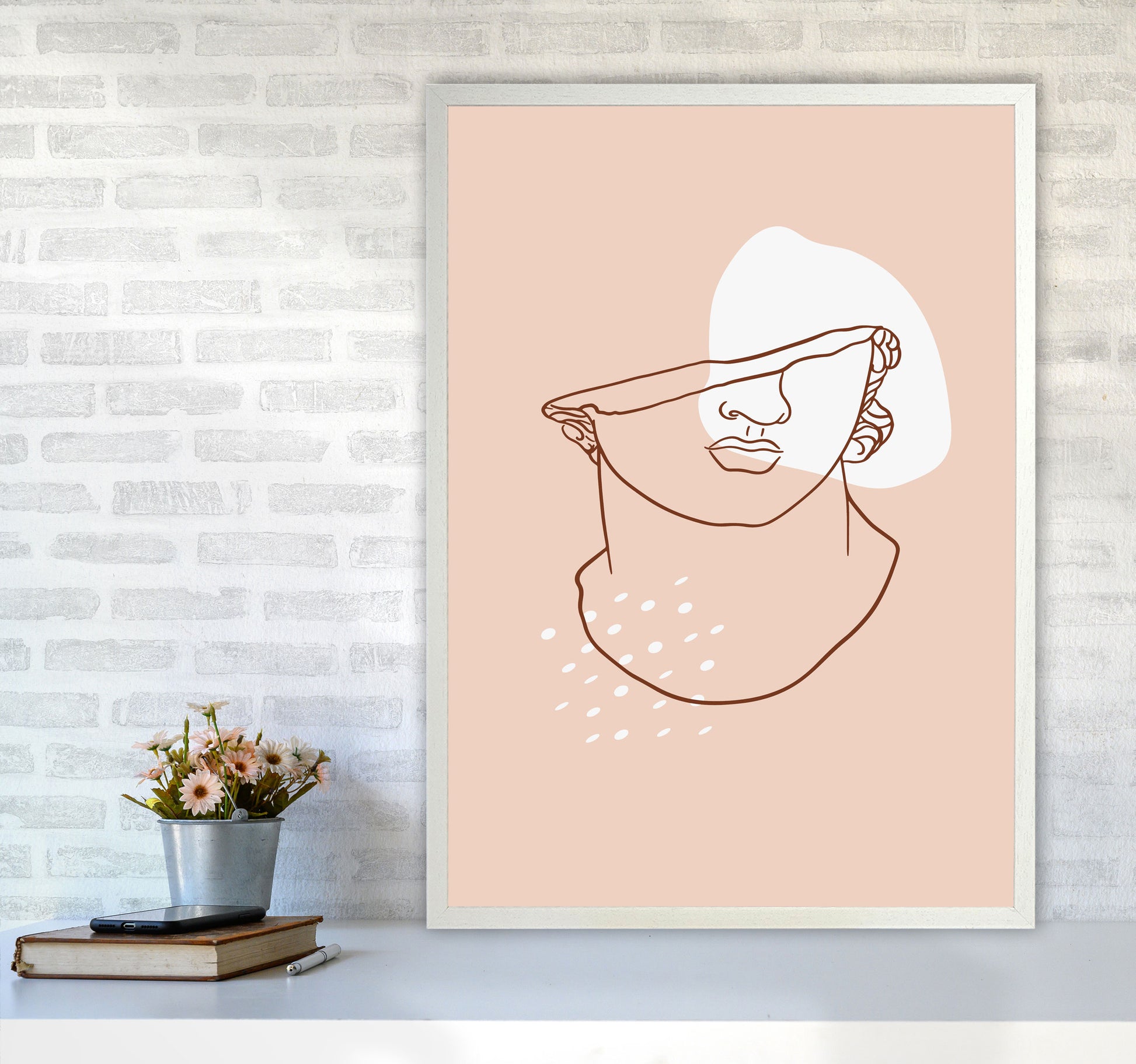 Greek Head Art Print by Essentially Nomadic A1 Oak Frame