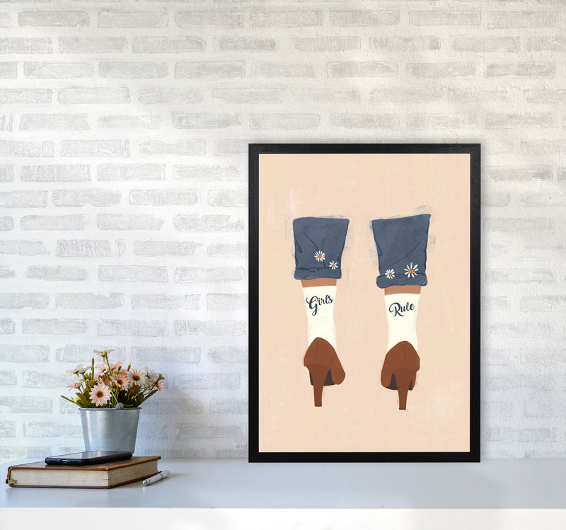 Girls Rule Art Print by Essentially Nomadic A2 White Frame