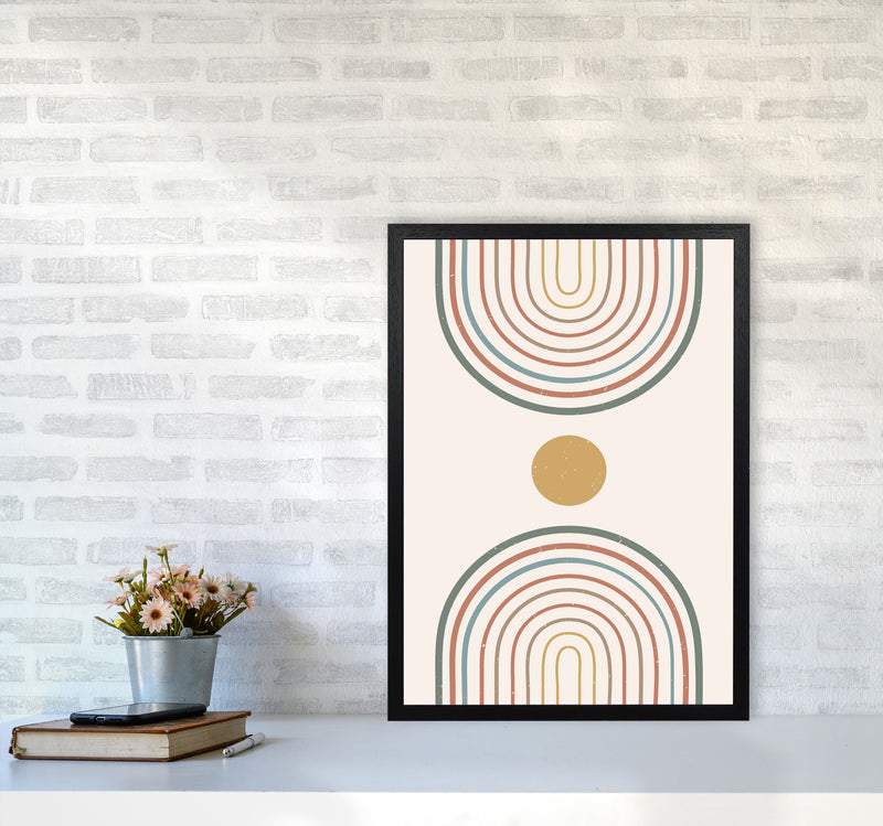 Mid Century Rainbow Sun Art Print by Essentially Nomadic A2 White Frame