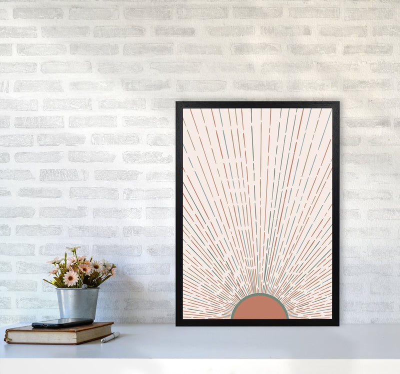 Midcentury Sun Rays Art Print by Essentially Nomadic A2 White Frame