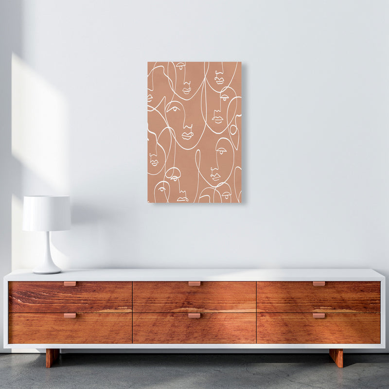 Face Beige Line Art Art Print by Essentially Nomadic A2 Canvas
