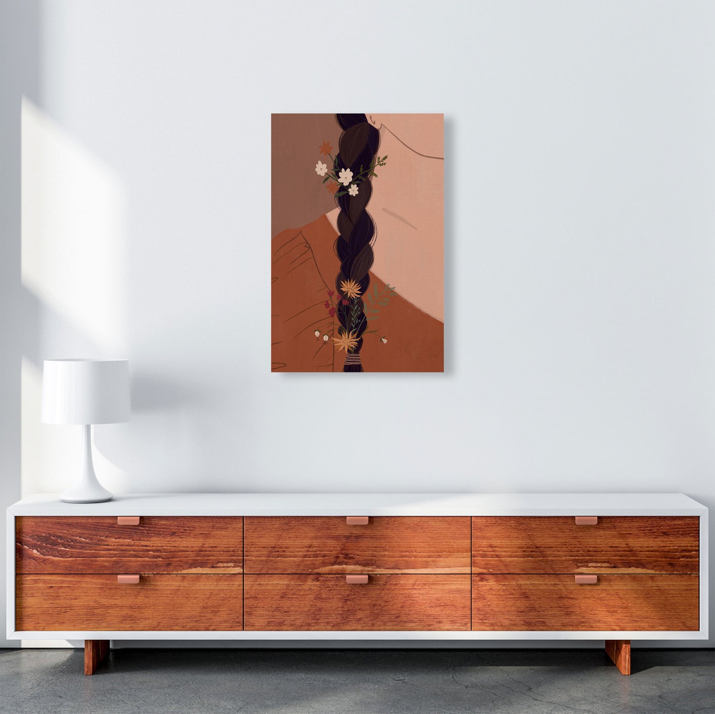 Girl Wildflower Art Print by Essentially Nomadic A2 Canvas