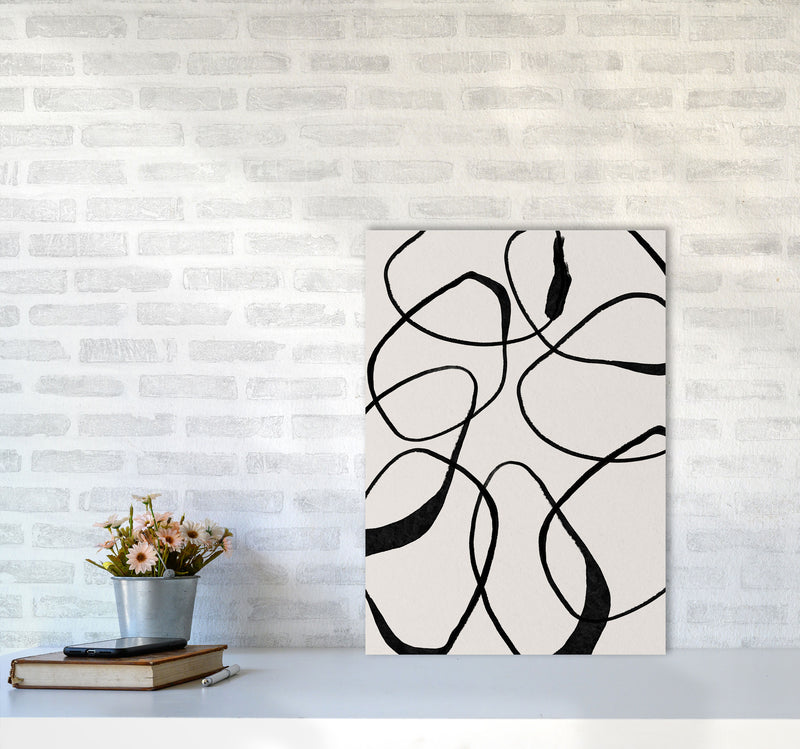 Abstract Scribble Art Print by Essentially Nomadic A2 Black Frame