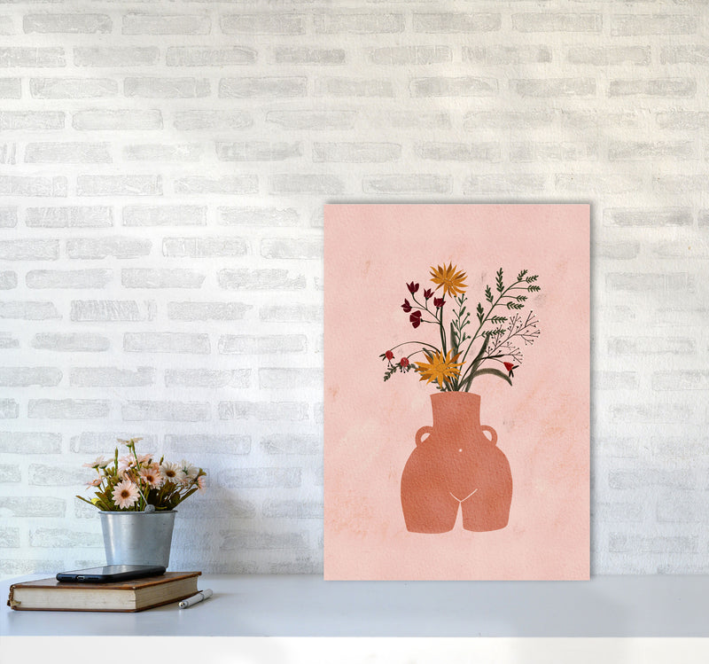 Figure Vase Flowers Art Print by Essentially Nomadic A2 Black Frame