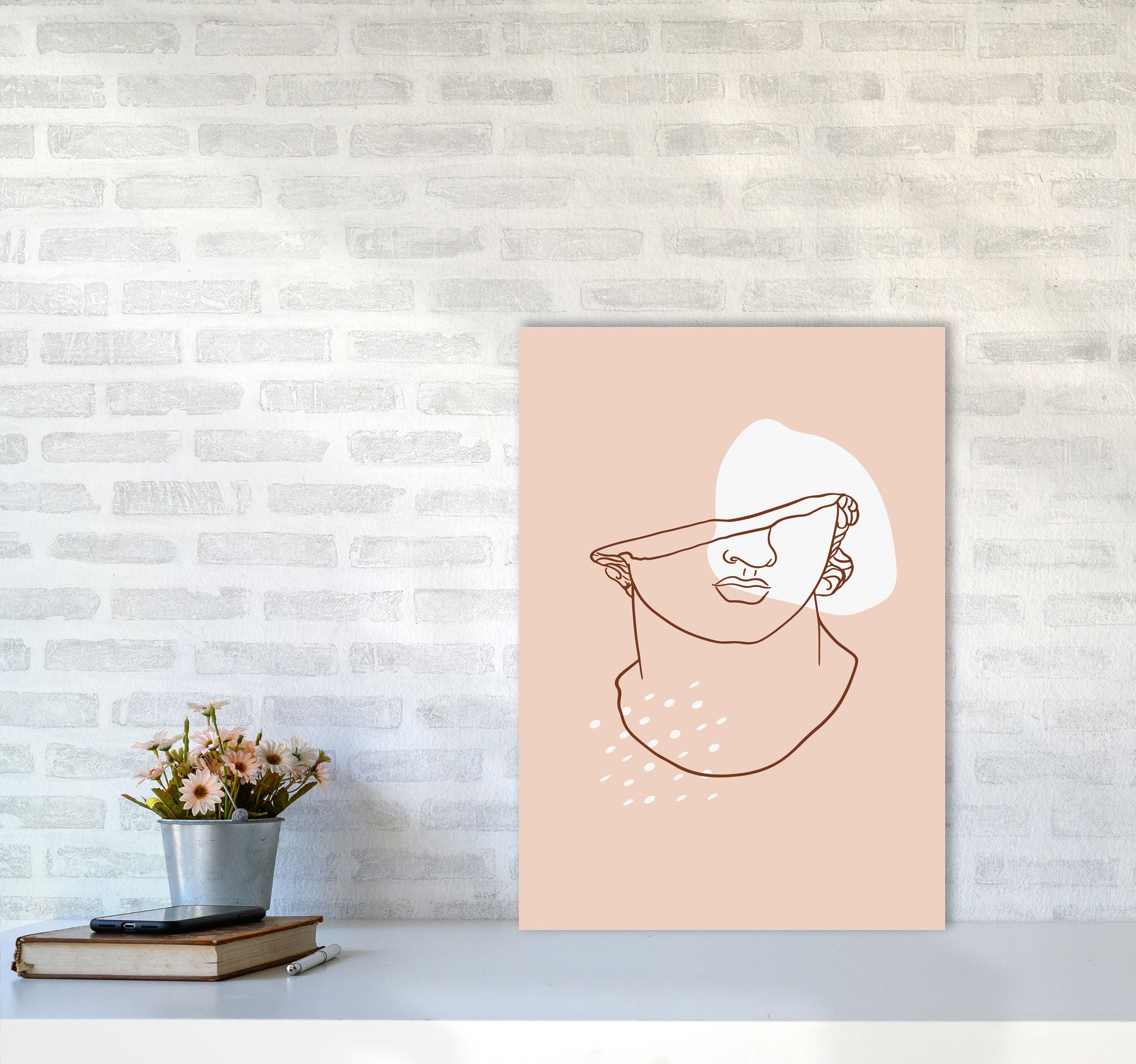 Greek Head Art Print by Essentially Nomadic A2 Black Frame