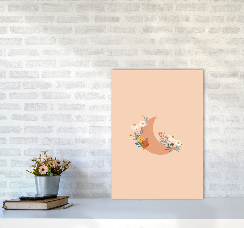 Moon Crescent Floral Art Print by Essentially Nomadic A2 Black Frame