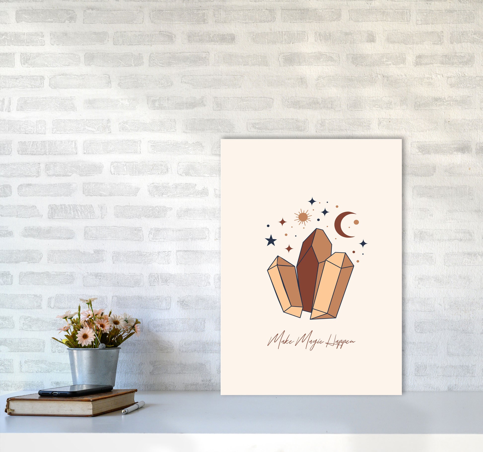 Mystical Crystal Magic Art Print by Essentially Nomadic A2 Black Frame