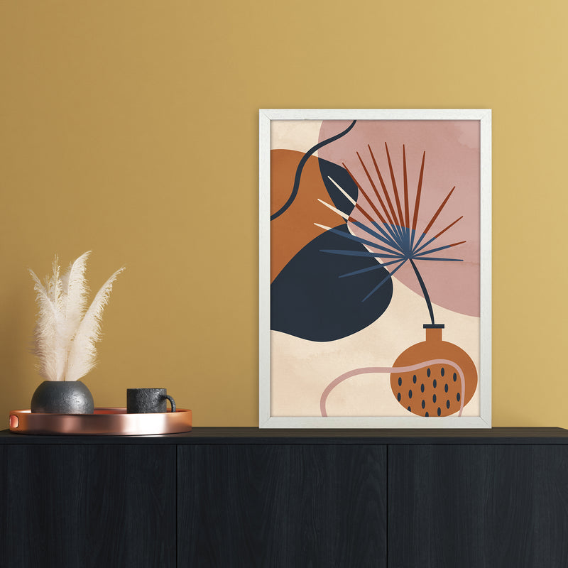 Mid Century Vase 1 Art Print by Essentially Nomadic A2 Oak Frame