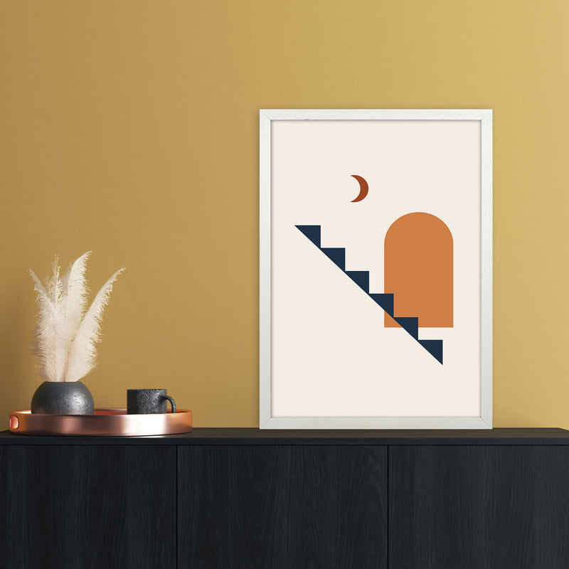 Minimal Geo Art Print by Essentially Nomadic A2 Oak Frame