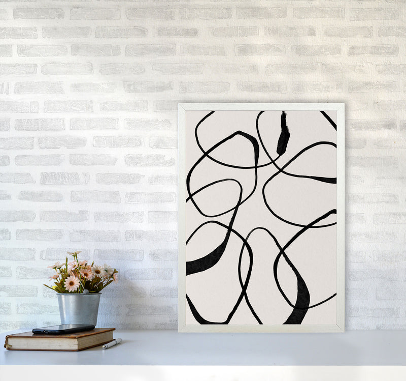 Abstract Scribble Art Print by Essentially Nomadic A2 Oak Frame