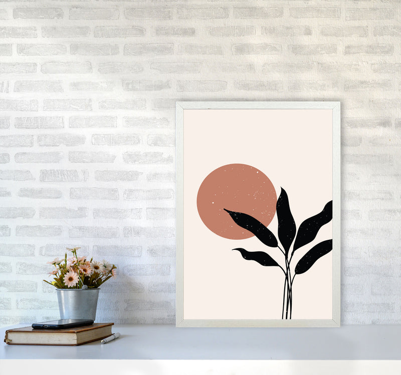 Abstract Leaf Sun Art Print by Essentially Nomadic A2 Oak Frame