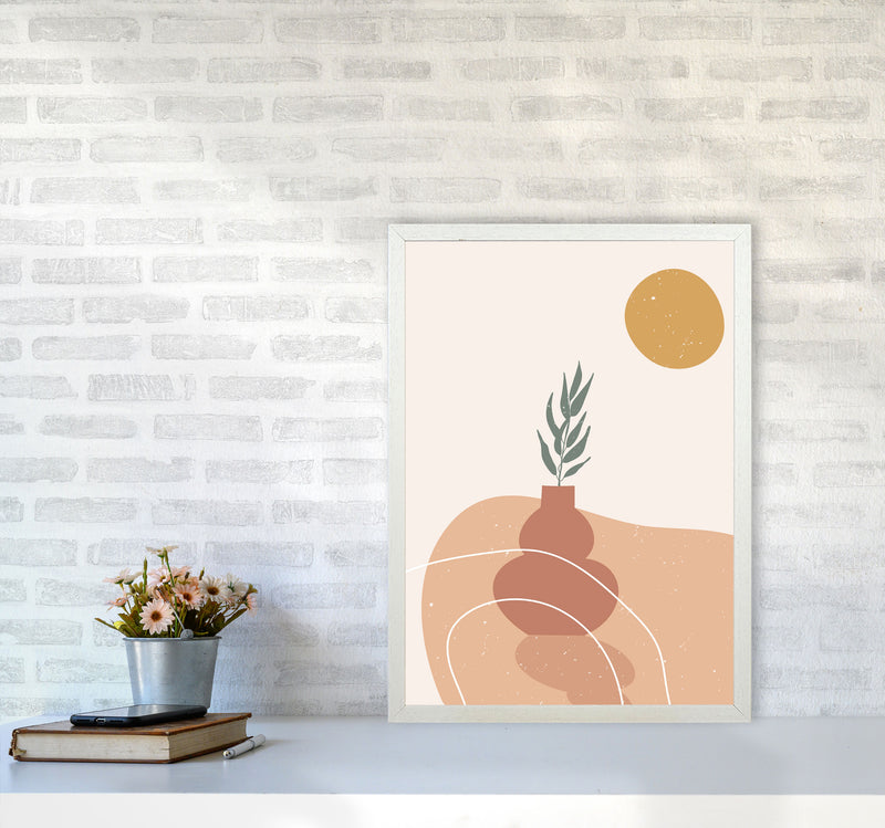 Vase Botanical Art Print by Essentially Nomadic A2 Oak Frame