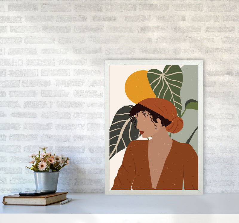 Girl Boho Art Print by Essentially Nomadic A2 Oak Frame