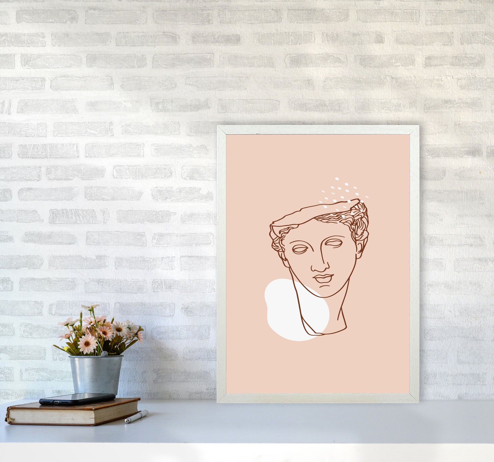 Greek Aphrodite Head Art Print by Essentially Nomadic A2 Oak Frame