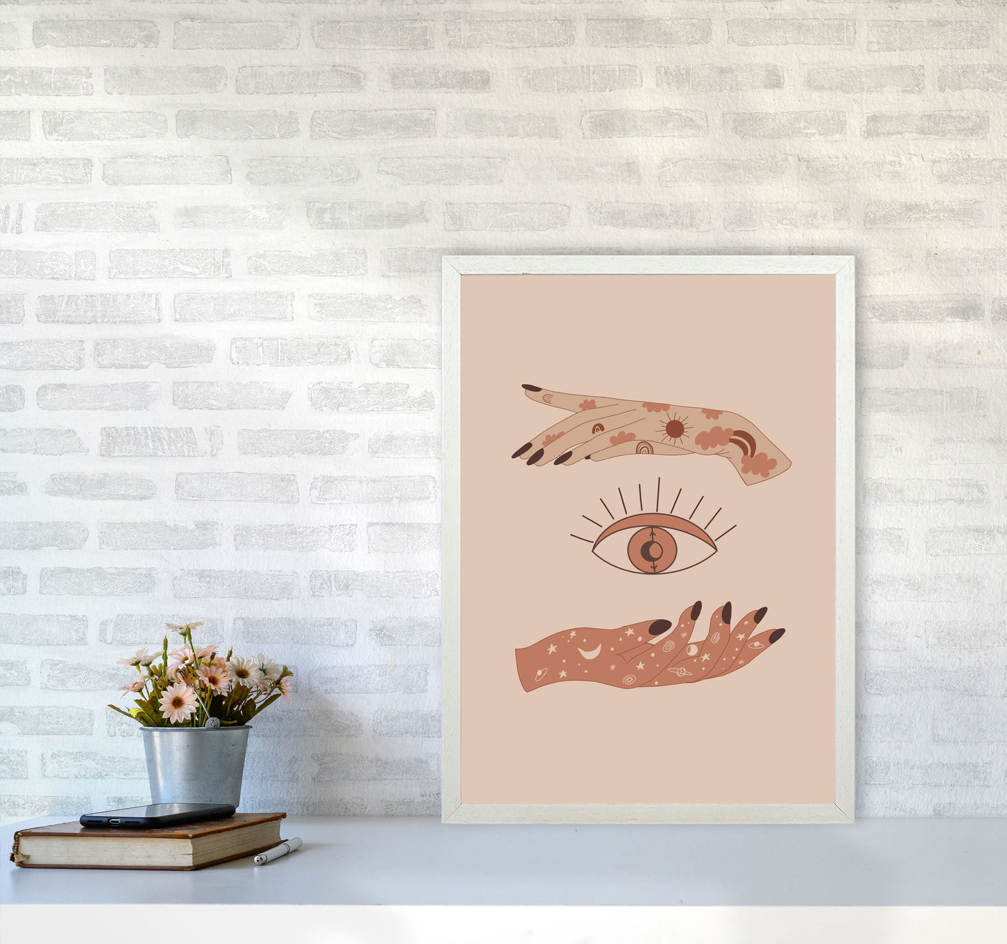 Mystical Celestial Eye Art Print by Essentially Nomadic A2 Oak Frame