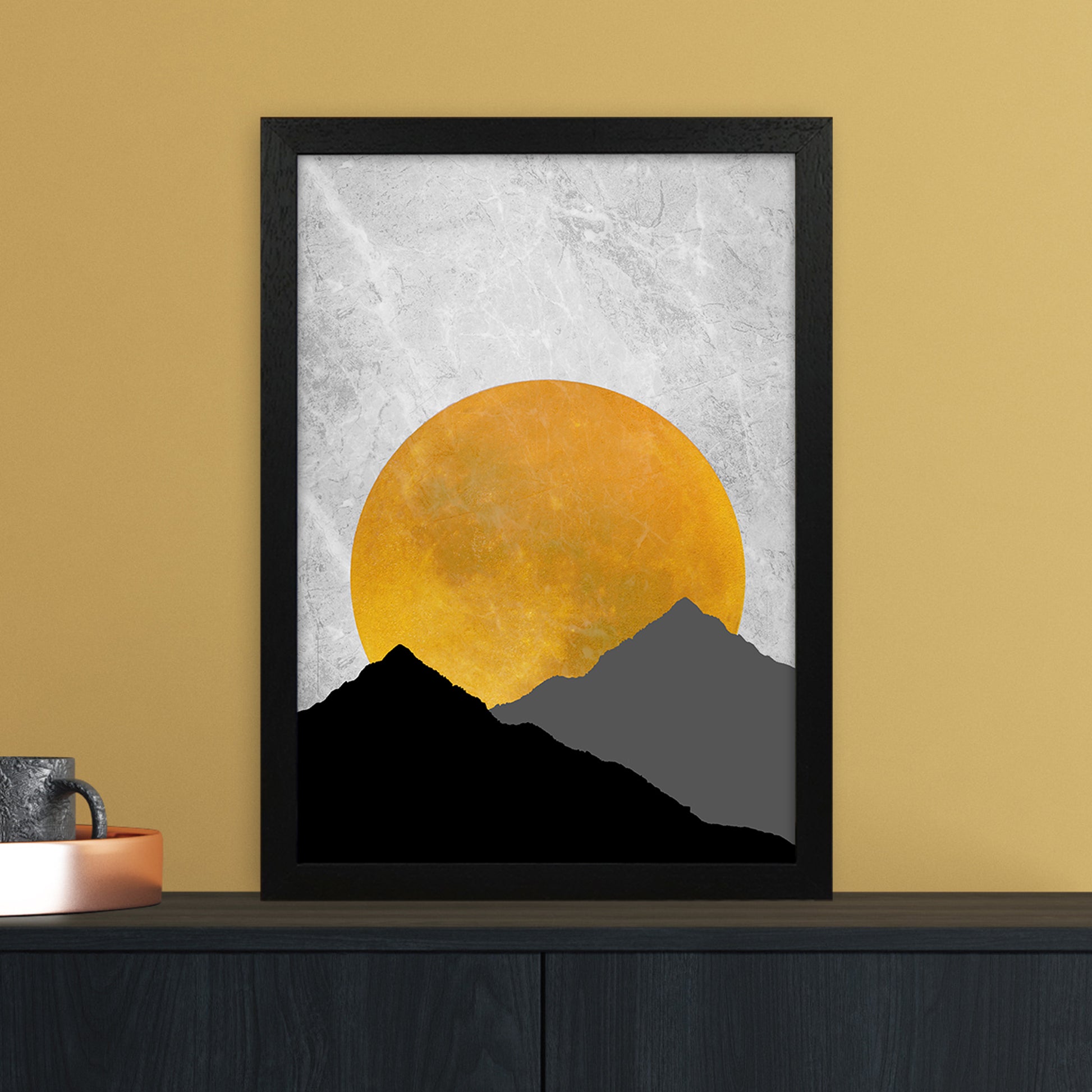 The Sunset Mountain Art Print by Essentially Nomadic A3 White Frame