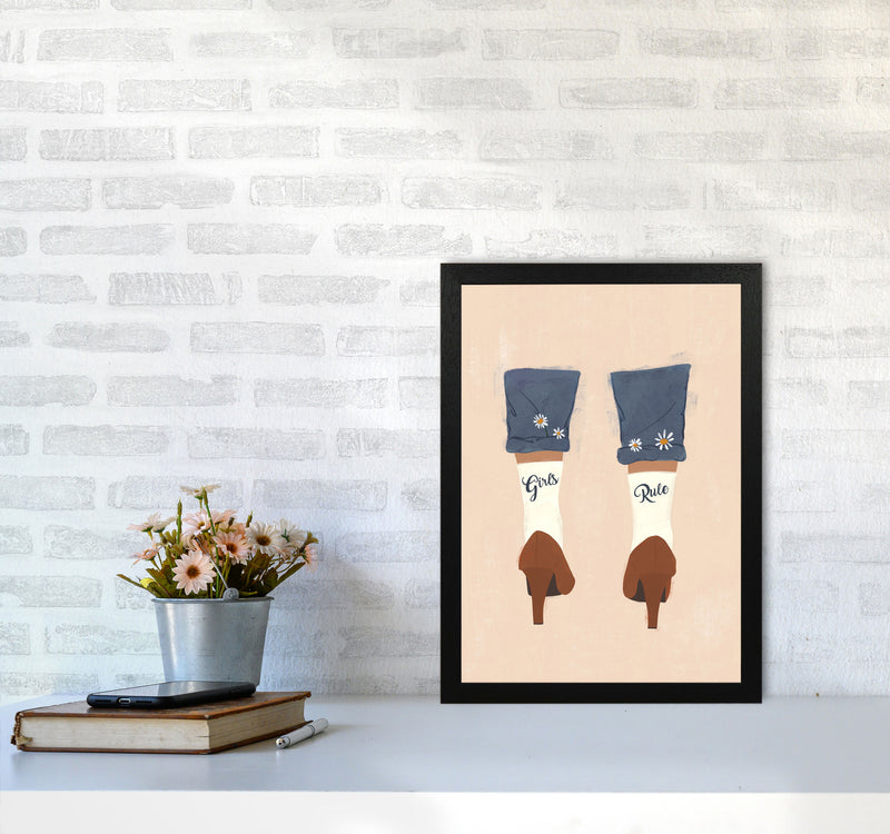 Girls Rule Art Print by Essentially Nomadic A3 White Frame