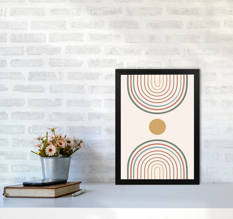 Mid Century Rainbow Sun Art Print by Essentially Nomadic A3 White Frame