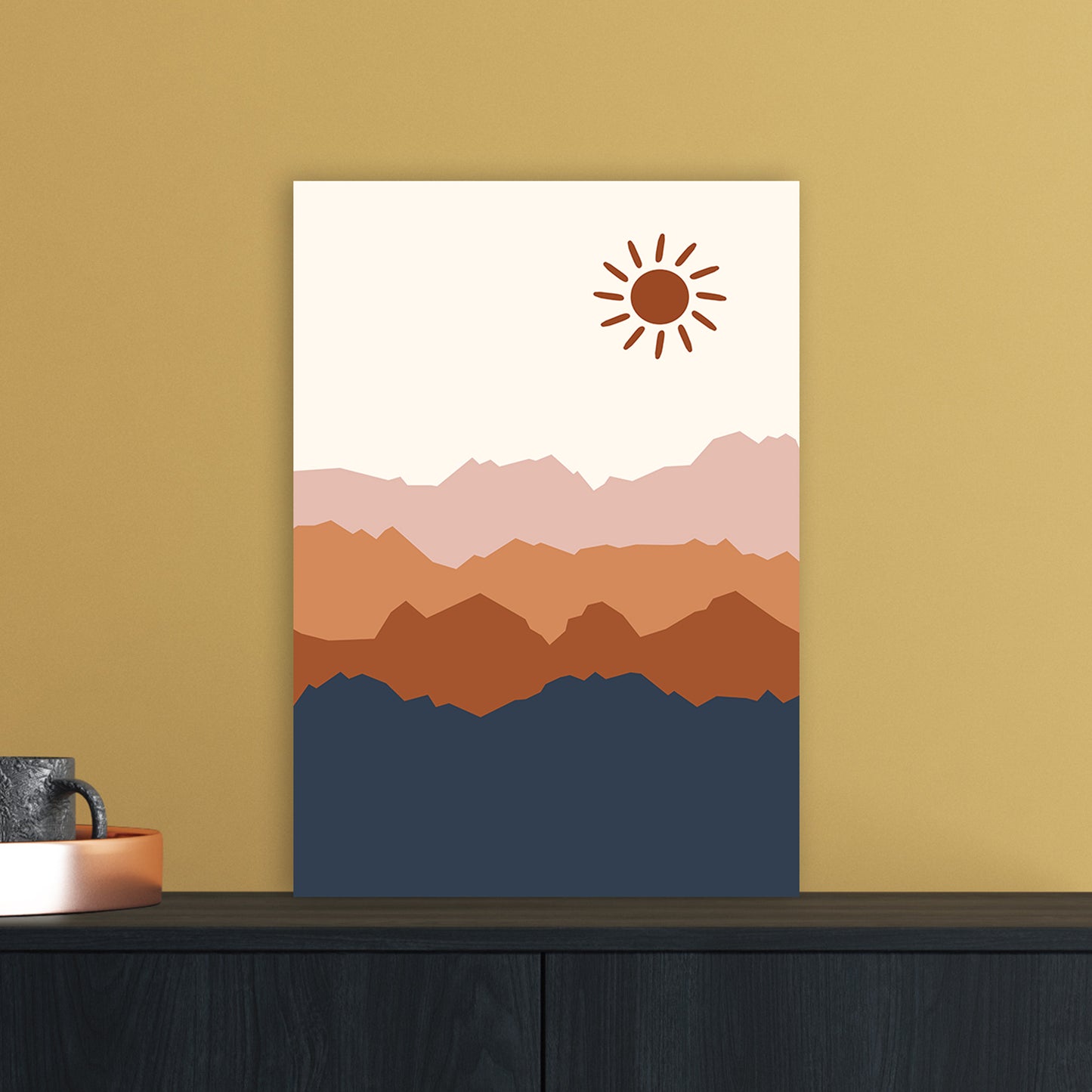 Sun Blue Mountain 02 Art Print by Essentially Nomadic A3 Black Frame