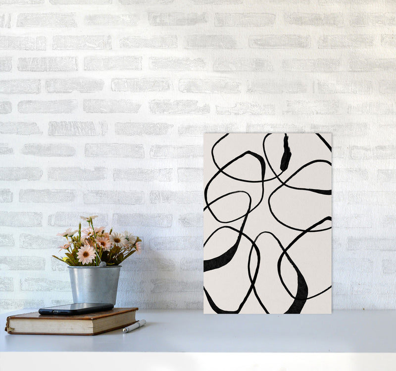 Abstract Scribble Art Print by Essentially Nomadic A3 Black Frame