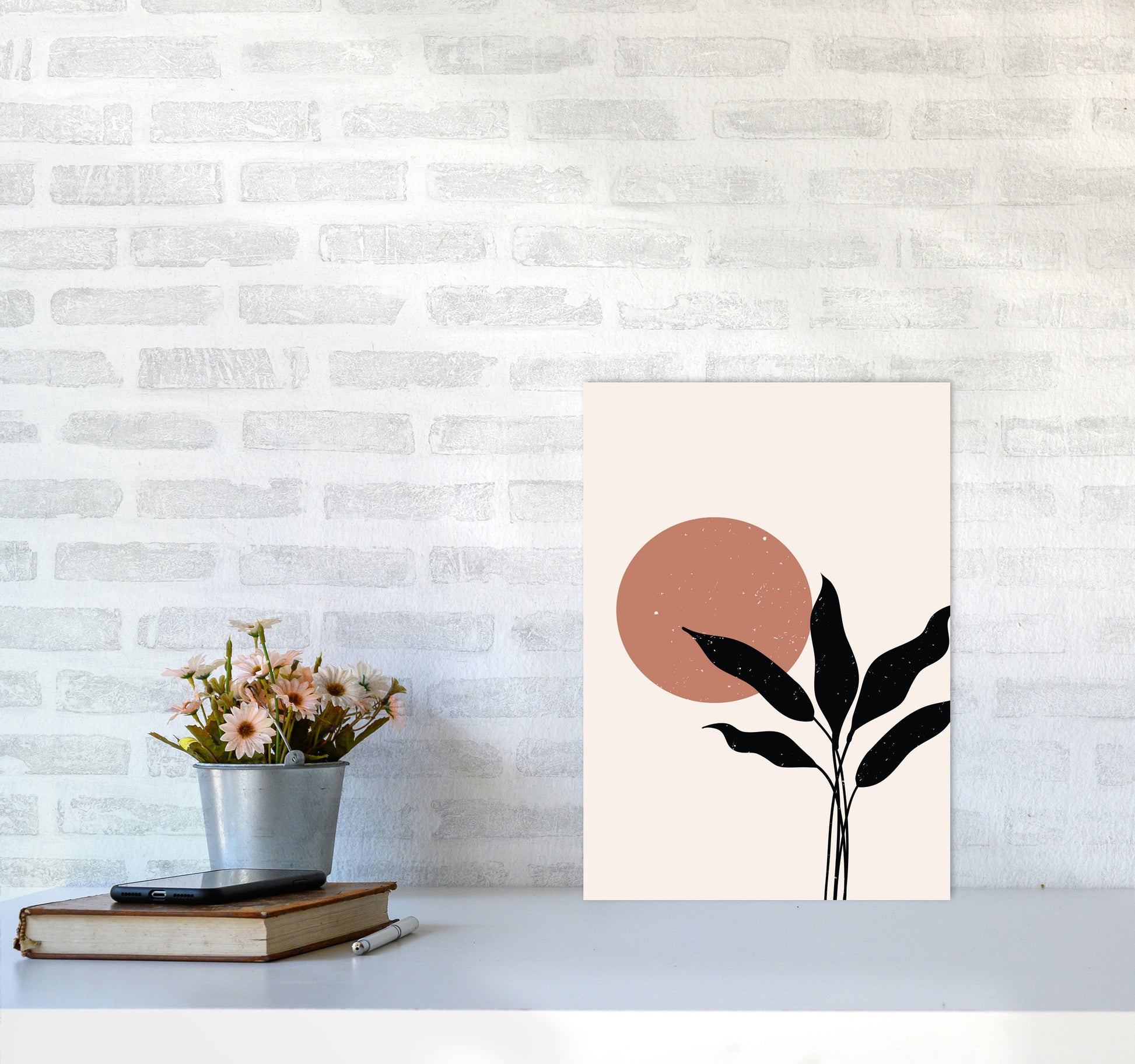 Abstract Leaf Sun Art Print by Essentially Nomadic A3 Black Frame