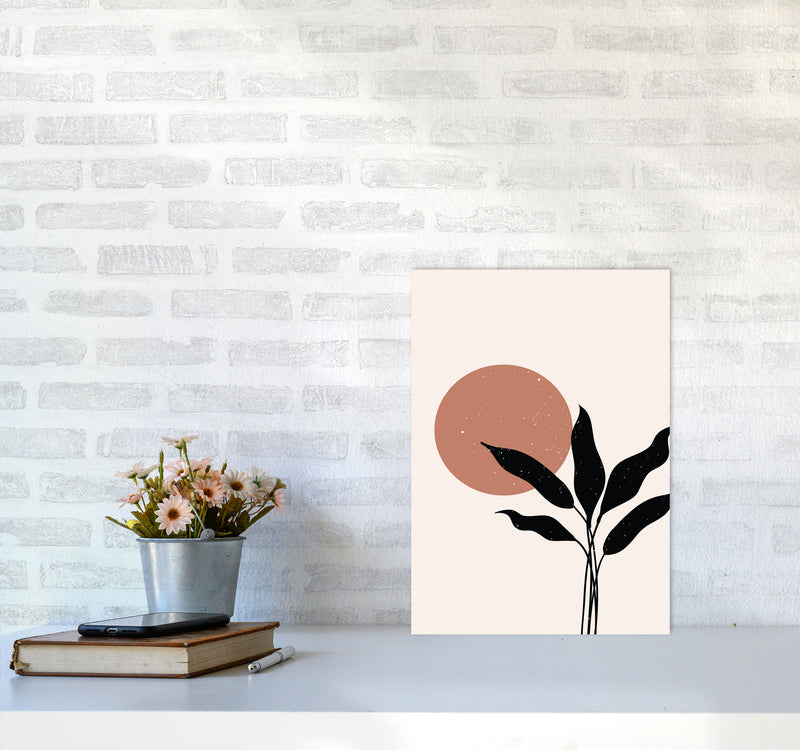 Abstract Leaf Sun Art Print by Essentially Nomadic A3 Black Frame