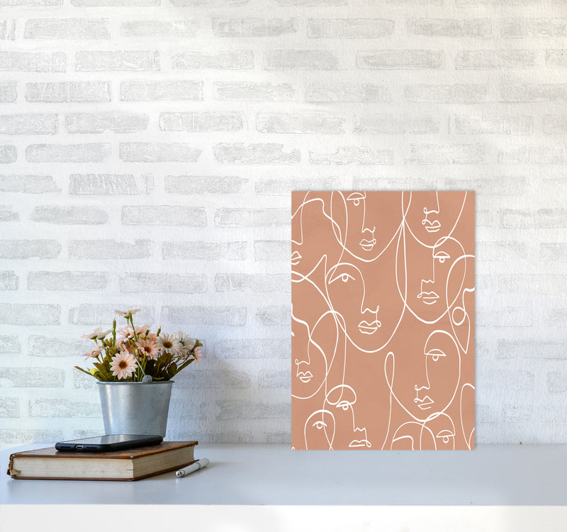 Face Beige Line Art Art Print by Essentially Nomadic A3 Black Frame