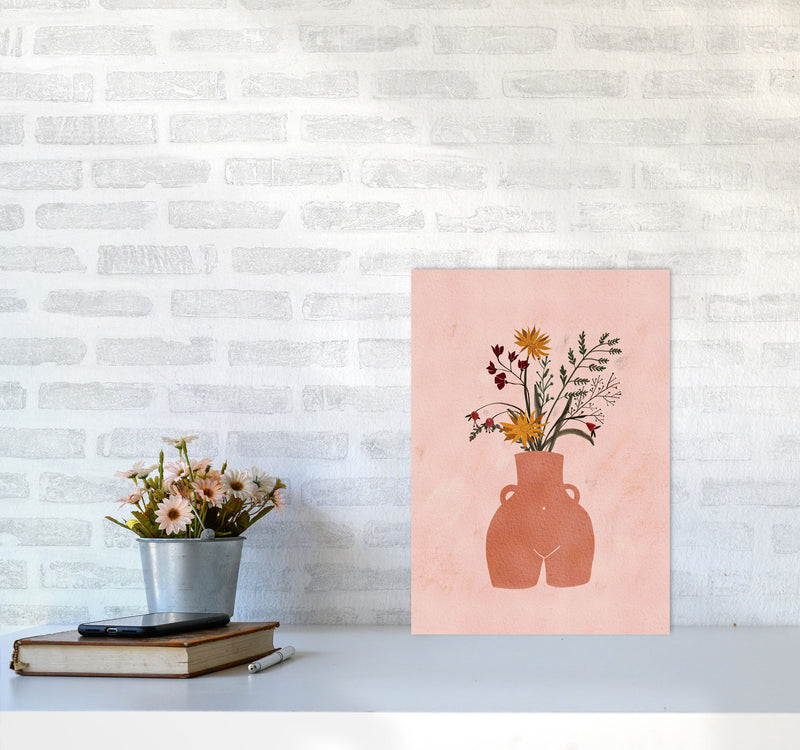 Figure Vase Flowers Art Print by Essentially Nomadic A3 Black Frame
